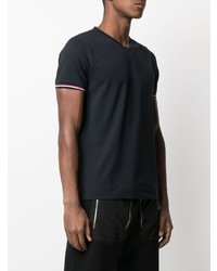 Мужская темно-синяя футболка с v-образным вырезом от Moncler