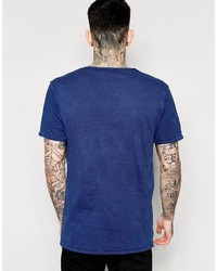 Мужская темно-синяя футболка с v-образным вырезом от Scotch & Soda