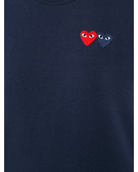 Женская темно-синяя футболка с вышивкой от Comme des Garcons