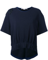 Женская темно-синяя футболка с вышивкой от Stella McCartney