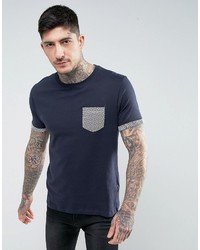 Мужская темно-синяя футболка с геометрическим рисунком от Brave Soul