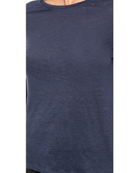 Женская темно-синяя футболка с длинным рукавом от Vince