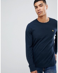 Мужская темно-синяя футболка с длинным рукавом от Abercrombie & Fitch