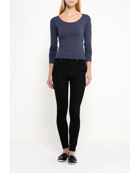 Женская темно-синяя футболка с длинным рукавом от Broadway