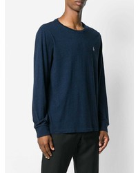 Мужская темно-синяя футболка с длинным рукавом от Polo Ralph Lauren