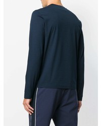 Мужская темно-синяя футболка с длинным рукавом от Prada