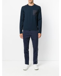 Мужская темно-синяя футболка с длинным рукавом от Prada