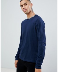 Мужская темно-синяя футболка с длинным рукавом от D-struct