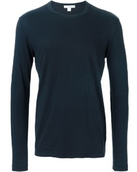 Мужская темно-синяя футболка с длинным рукавом от James Perse