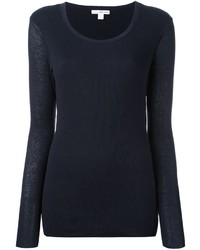 Женская темно-синяя футболка с длинным рукавом от James Perse