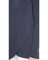 Женская темно-синяя футболка с длинным рукавом от DKNY