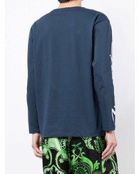 Мужская темно-синяя футболка с длинным рукавом от Fiorucci