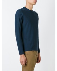Мужская темно-синяя футболка с длинным рукавом от Zanone