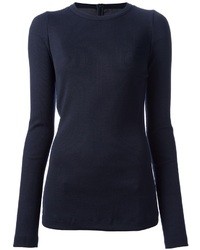Женская темно-синяя футболка с длинным рукавом от Maison Margiela