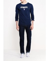 Мужская темно-синяя футболка с длинным рукавом от Merc