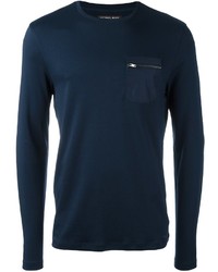 Мужская темно-синяя футболка с длинным рукавом от Michael Kors