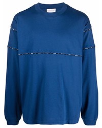 Мужская темно-синяя футболка с длинным рукавом от Moncler