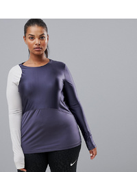 Женская темно-синяя футболка с длинным рукавом от Nike Training