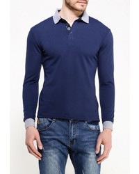 Мужская темно-синяя футболка с длинным рукавом от Occhibelli