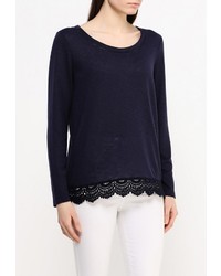 Женская темно-синяя футболка с длинным рукавом от Only