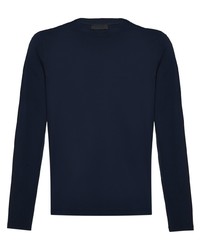 Мужская темно-синяя футболка с длинным рукавом от Prada