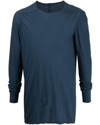 Мужская темно-синяя футболка с длинным рукавом от Rick Owens DRKSHDW