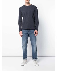 Мужская темно-синяя футболка с длинным рукавом от Alex Mill