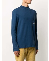 Мужская темно-синяя футболка с длинным рукавом от Anglozine