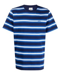 Мужская темно-синяя футболка с круглым вырезом в горизонтальную полоску от ARTE