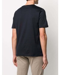 Мужская темно-синяя футболка с круглым вырезом в горизонтальную полоску от Eleventy