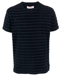Мужская темно-синяя футболка с круглым вырезом в горизонтальную полоску от Orlebar Brown