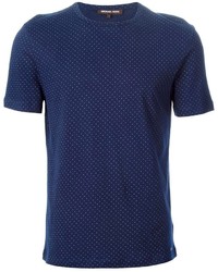 Мужская темно-синяя футболка с круглым вырезом в горошек от Michael Kors