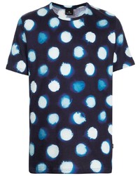 Мужская темно-синяя футболка с круглым вырезом в горошек от PS Paul Smith
