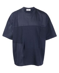 Мужская темно-синяя футболка с круглым вырезом в стиле пэчворк от Ambush
