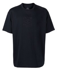 Мужская темно-синяя футболка с круглым вырезом с вышивкой от Armani Exchange