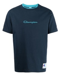 Мужская темно-синяя футболка с круглым вырезом с вышивкой от Carhartt WIP