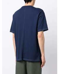 Мужская темно-синяя футболка с круглым вырезом с вышивкой от Izzue