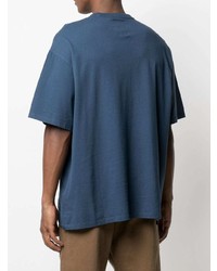 Мужская темно-синяя футболка с круглым вырезом с вышивкой от Timberland