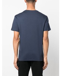 Мужская темно-синяя футболка с круглым вырезом с вышивкой от Billionaire