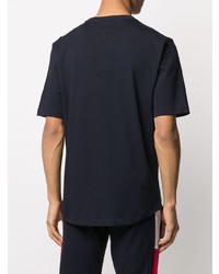 Мужская темно-синяя футболка с круглым вырезом с вышивкой от Tommy Hilfiger