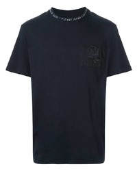 Мужская темно-синяя футболка с круглым вырезом с вышивкой от Kent & Curwen