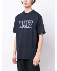 Мужская темно-синяя футболка с круглым вырезом с вышивкой от Izzue