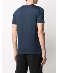 Мужская темно-синяя футболка с круглым вырезом с вышивкой от Iceberg