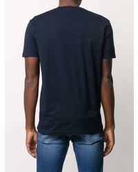 Мужская темно-синяя футболка с круглым вырезом с вышивкой от DSQUARED2