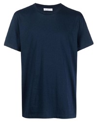 Мужская темно-синяя футболка с круглым вырезом с вышивкой от Manuel Ritz