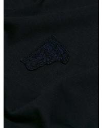 Мужская темно-синяя футболка с круглым вырезом с вышивкой от Versace Collection