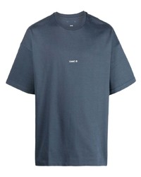 Мужская темно-синяя футболка с круглым вырезом с вышивкой от Oamc