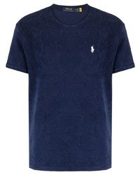 Мужская темно-синяя футболка с круглым вырезом с вышивкой от Polo Ralph Lauren