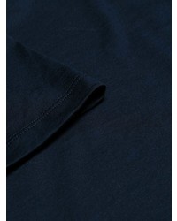 Мужская темно-синяя футболка с круглым вырезом с вышивкой от Fendi