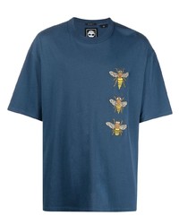 Мужская темно-синяя футболка с круглым вырезом с вышивкой от Timberland